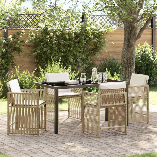 Have Spisebordssæt 5 stk. Beige polyrattan