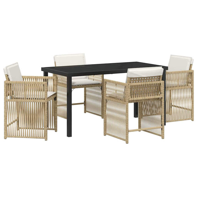 Have Spisebordssæt 5 stk. Beige polyrattan