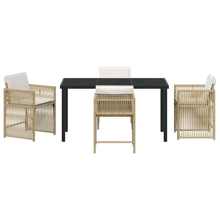 Have Spisebordssæt 5 stk. Beige polyrattan