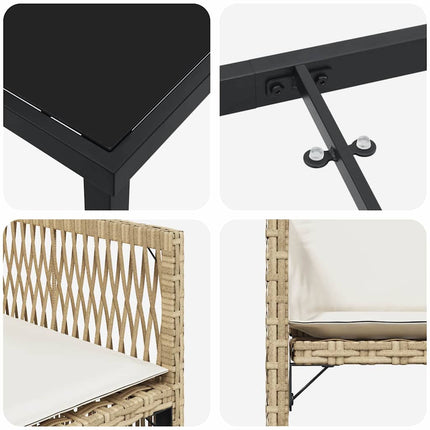 Have Spisebordssæt 5 stk. Beige polyrattan