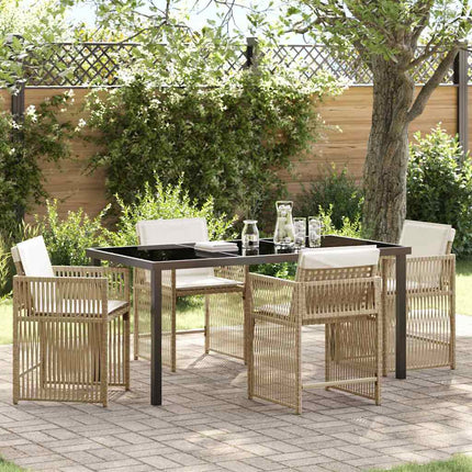 Have Spisebordssæt 5 stk. Beige polyrattan