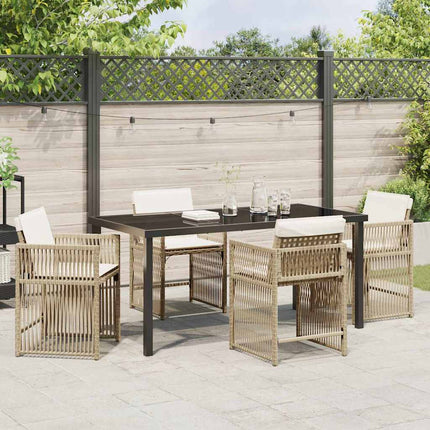 Have Spisebordssæt 5 stk. Beige polyrattan