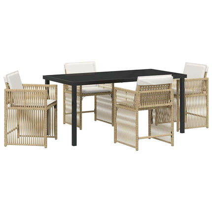 Have Spisebordssæt 5 stk. Beige polyrattan