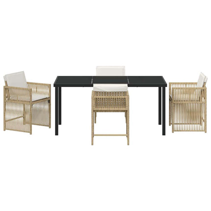 Have Spisebordssæt 5 stk. Beige polyrattan