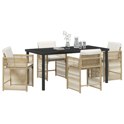 Have Spisebordssæt 5 stk. Beige polyrattan