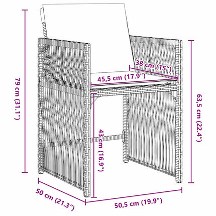 Have Spisebordssæt 5 stk. Beige polyrattan