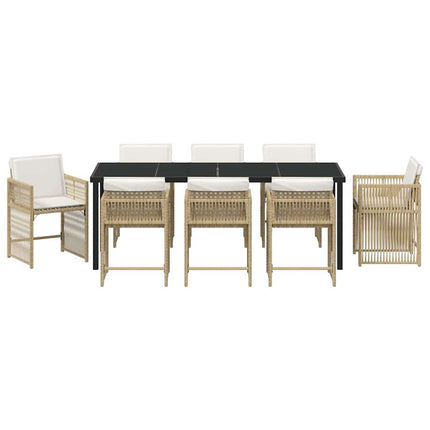 Have Spisebordssæt 9 pcs Beige polyrattan