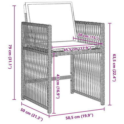 Have Spisebordssæt 5 pcs Lysegrå polyrattan