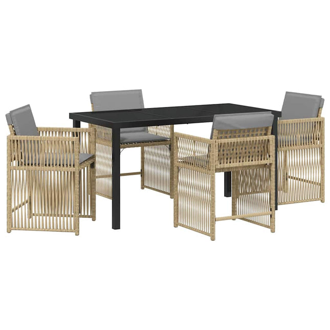 Have Spisebordssæt 5 stk. Beige polyrattan