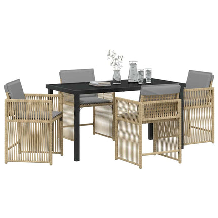 Have Spisebordssæt 5 pcs Beige polyrattan
