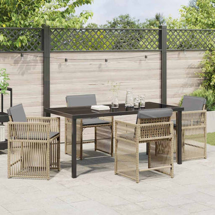 Have Spisebordssæt 5 pcs Beige polyrattan