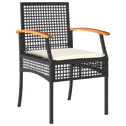 Have Spisebordssæt med pude 3 pcs Sort Rattan
