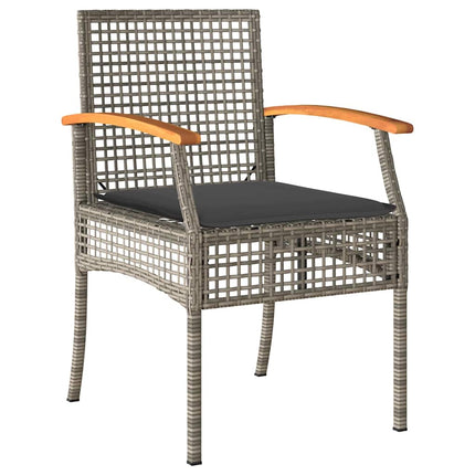 Have Spisebordssæt med pude 5 pcs Grå og sort Rattan