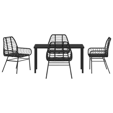 Have Spisebordssæt 5 pcs Sort polyrattan