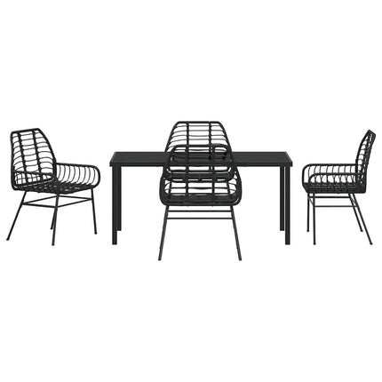 Have Spisebordssæt 5 pcs Sort polyrattan