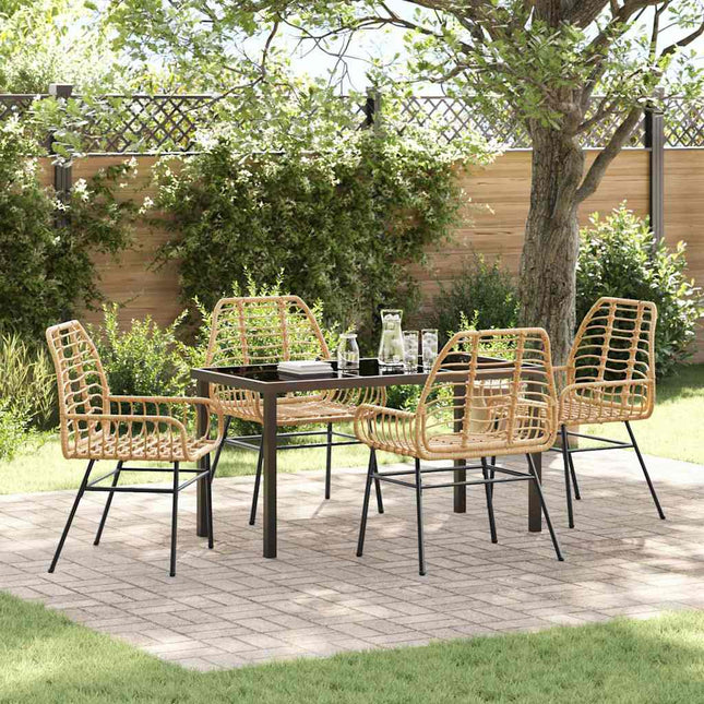 Have Spisebordssæt 5 stk. Brun polyrattan