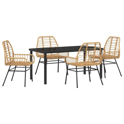 Have Spisebordssæt 5 pcs Brun polyrattan