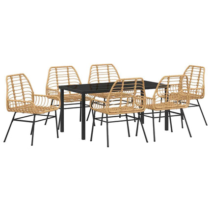 Have Spisebordssæt 7 pcs Brun polyrattan