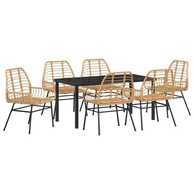 Have Spisebordssæt 7 stk. Brun polyrattan