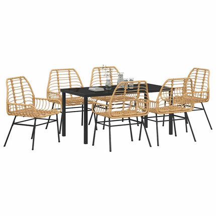 Have Spisebordssæt 7 pcs Brun polyrattan