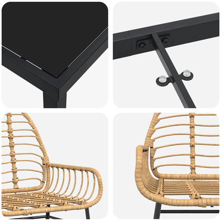 Have Spisebordssæt 7 pcs Brun polyrattan