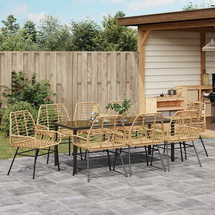Have Spisebordssæt 9 pcs Brun polyrattan