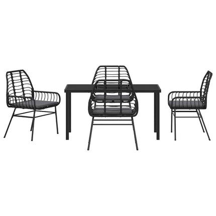 Have Spisebordssæt 5 pcs Sort polyrattan