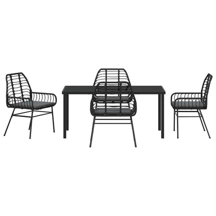 Have Spisebordssæt 5 pcs Sort polyrattan