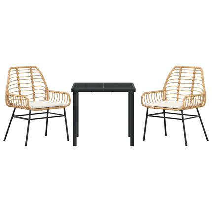 Have Spisebordssæt 3 pcs Brun polyrattan