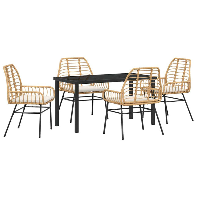 Have Spisebordssæt 5 stk. Brun polyrattan