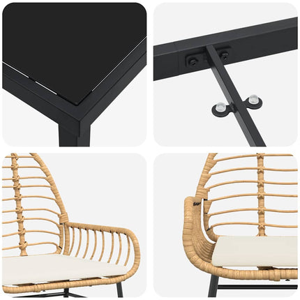 Have Spisebordssæt 7 pcs Brun polyrattan