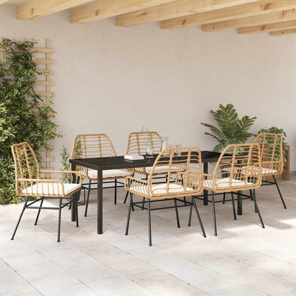 Have Spisebordssæt 7 pcs Brun polyrattan