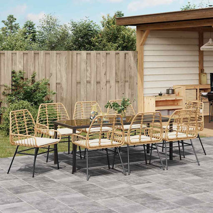 Have Spisebordssæt 9 pcs Brun polyrattan