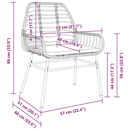 Have Spisebordssæt 9 pcs Brun polyrattan