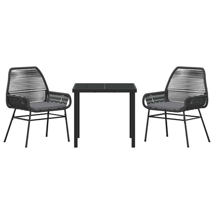 Have Spisebordssæt med pude 3 pcs Sort polyrattan