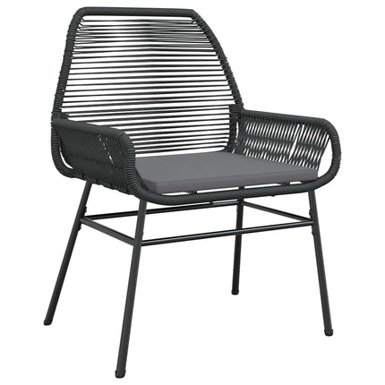 Have Spisebordssæt med pude 5 pcs Sort polyrattan