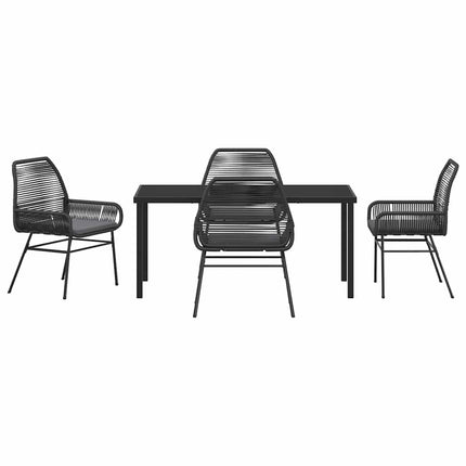 Have Spisebordssæt med pude 5 pcs Sort polyrattan