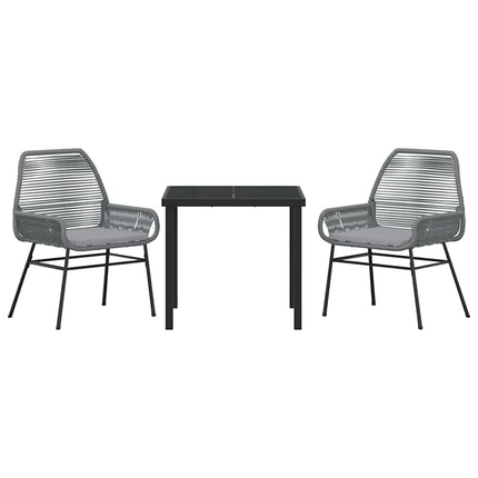 Have Spisebordssæt med pude 3 pcs Grå polyrattan