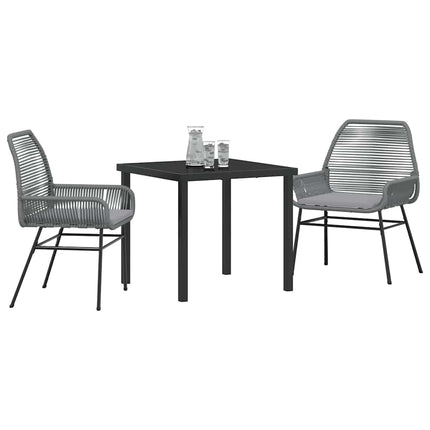 Have Spisebordssæt med pude 3 pcs Grå polyrattan