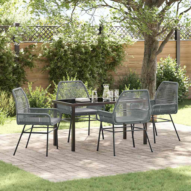 Have Spisebordssæt 5 stk. Grå polyrattan