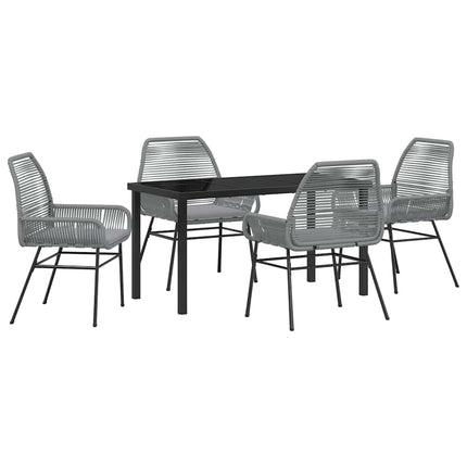 Have Spisebordssæt med pude 5 pcs Grå polyrattan