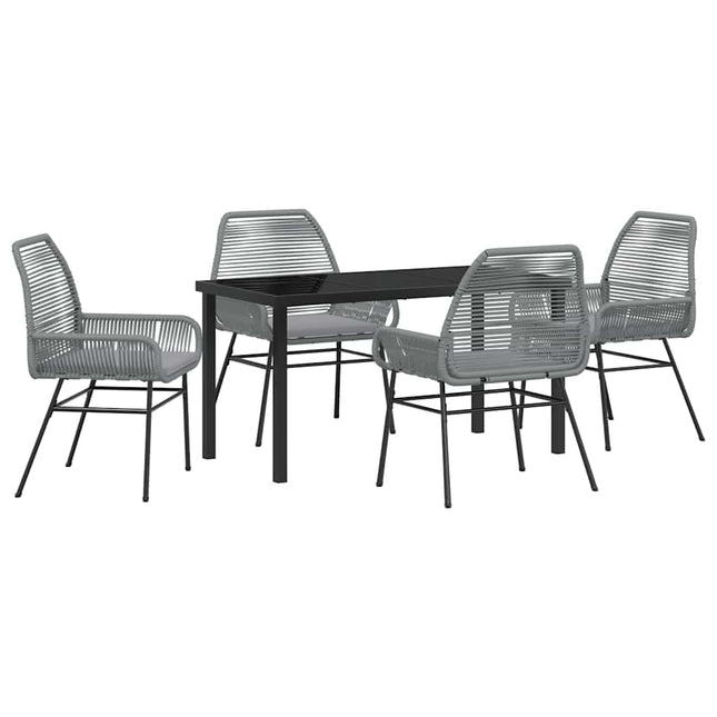 Have Spisebordssæt 5 stk. Grå polyrattan