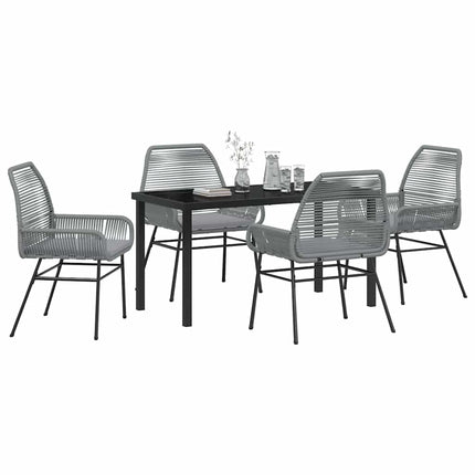 Have Spisebordssæt med pude 5 pcs Grå polyrattan