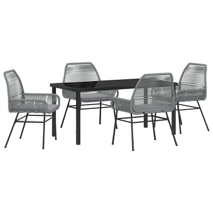 Have Spisebordssæt med pude 5 pcs Grå polyrattan