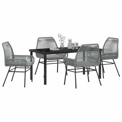 Have Spisebordssæt med pude 5 pcs Grå polyrattan
