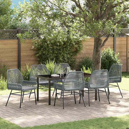 Have Spisebordssæt med pude 7 pcs Grå polyrattan