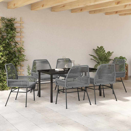 Have Spisebordssæt med pude 7 pcs Grå polyrattan