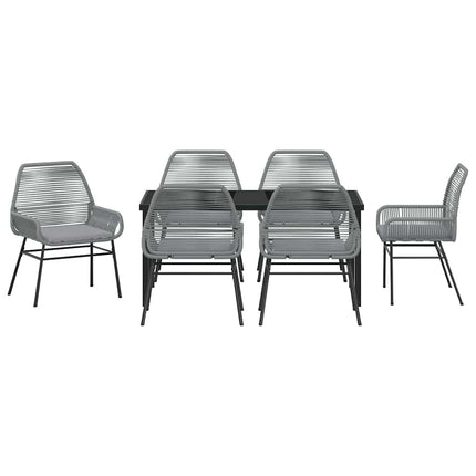Have Spisebordssæt med pude 7 pcs Grå polyrattan