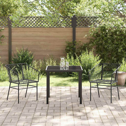 Have Spisebordssæt 3 pcs Sort polyrattan