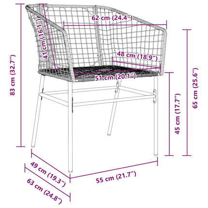 Have Spisebordssæt 3 pcs Sort polyrattan
